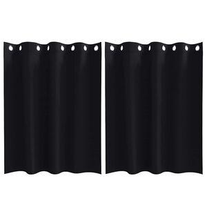 vidaXL Piment&auml;v&auml; verho renkailla 2 pcs Musta 140 x 140 cm Polyesteri