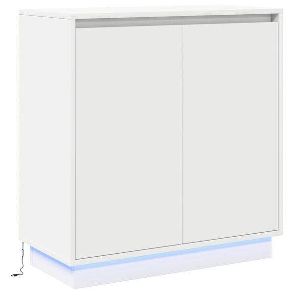 vidaXL LED-p&ouml;yt&auml;taso hyllyll&auml; Valkoinen 71 x 34,5 x 75 cm Tekninen puu