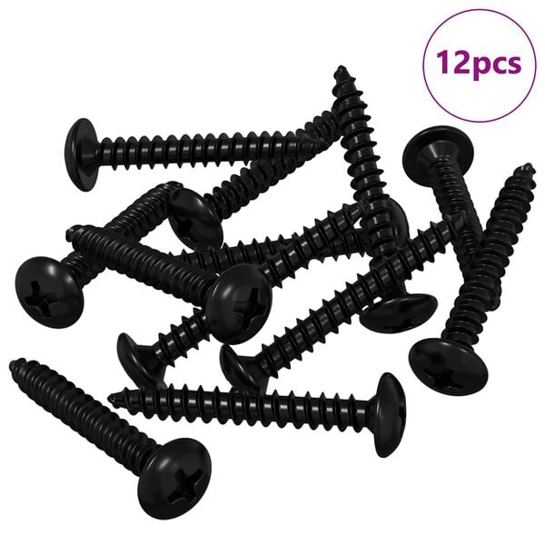 vidaXL Kierre kynsi 12 pcs Musta M4 x 28 mm Ter&auml;s