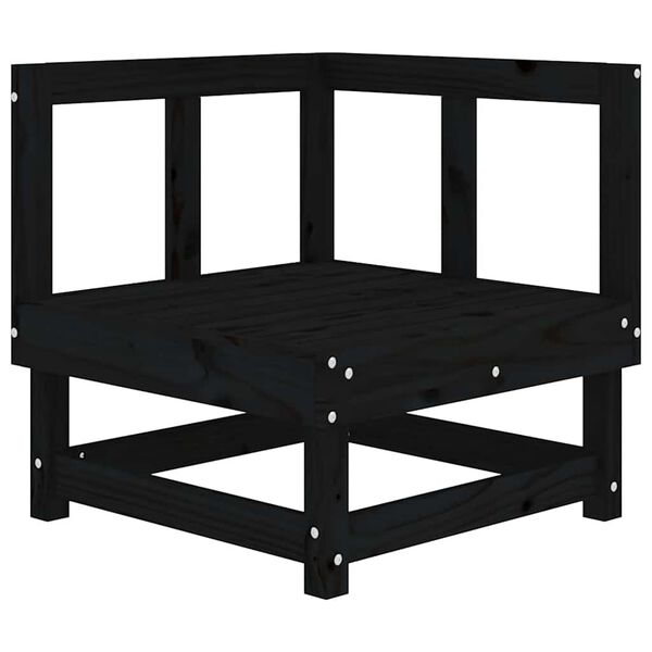 vidaXL Kulmasohva tyynyill&auml; musta t&auml;ysi m&auml;nty