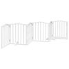 vidaXL Koiraportti kokoontaittuva 6 paneelia valk. 300 cm poppelipuu