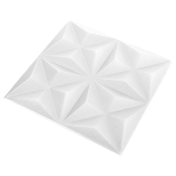 vidaXL Sein&auml;paneelit 48 pcs Origami Valkoinen 50 x 50 cm XPS Vaahdon
