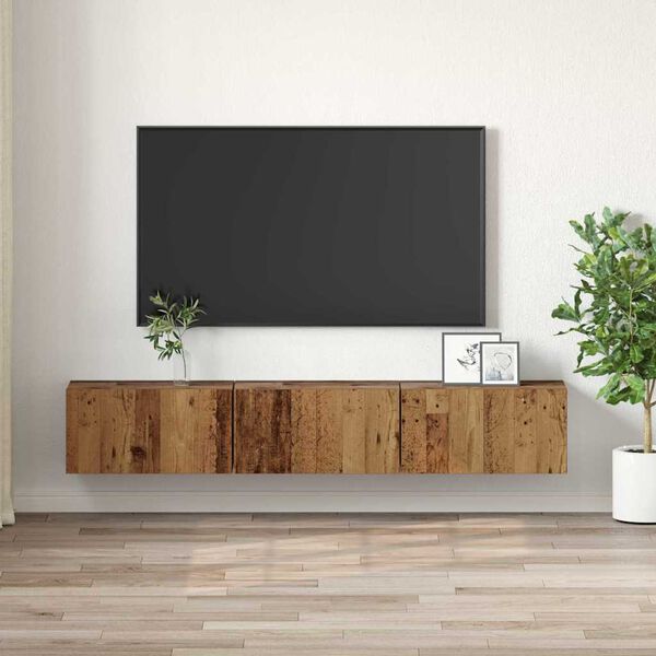 vidaXL TV-tasosetti 3 pcs Ruskea 60 x 30 x 30 cm Tekninen puu