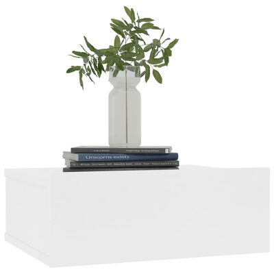 vidaXL Kelluva yöpöytä valkoinen 40x30x15 cm tekninen puu