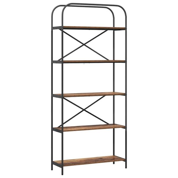 vidaXL Kirjahylly Vanha puu 80 x 30 x 183 cm Tekninen puu