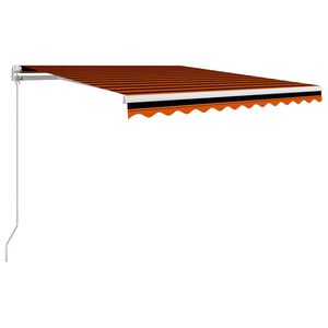 vidaXL Manuaalisesti sis&auml;&auml;nkelattava markiisi 350x250cm oranssi/ruskea