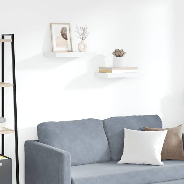 vidaXL Kelluvat sein&auml;hyllyt 2 kpl tammi ja valkoinen 40x23x3,8 cm MDF