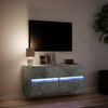 vidaXL TV-sein&auml;kaappi LED-valoilla betoninharmaa 100x31x45 cm