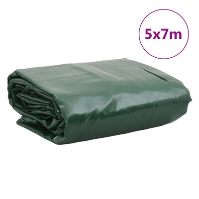 vidaXL Pressu vihreä 5x7 m 650 g/m²