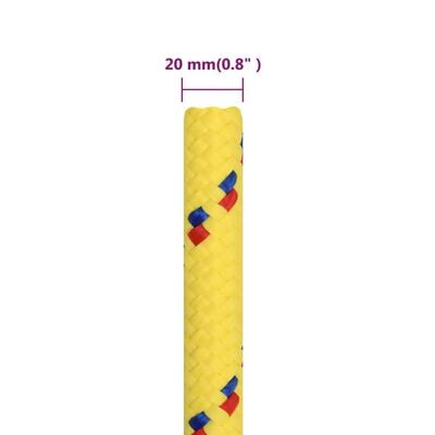 vidaXL Veneköysi keltainen 20 mm 50 m polypropeeni