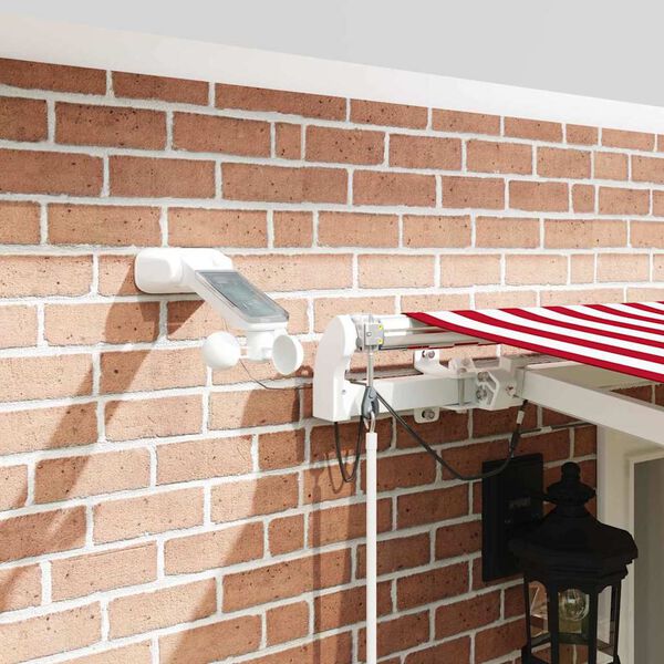 vidaXL Vetoutuva markiisi Punainen ja valkoinen 500 &times; 350 cm