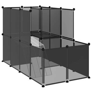vidaXL Pienel&auml;inh&auml;kki musta 142x74x93 cm PP ja ter&auml;s