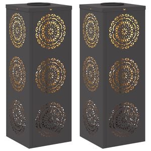 vidaXL Aurinko LED-polkuvalo 2 kpl L&auml;mpim&auml;n Valkoinen 18 x 18 x 50 cm