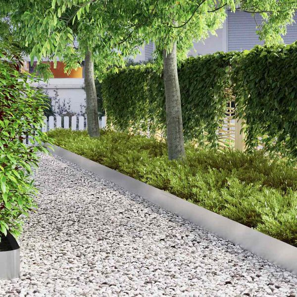 vidaXL Nurmireunus Hopea 450 x 0.05 x 15 cm Ruostumaton teräs