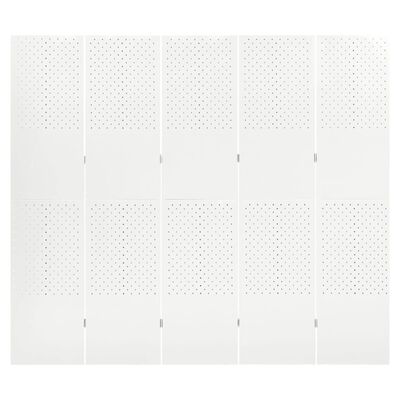 vidaXL 5-Paneelinen tilanjakaja 200x180 cm valkoinen teräs