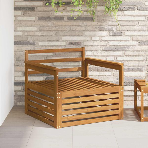 vidaXL 2 Kappale Sohva k&auml;sinojilla Tihe&auml; akasiapuu Luonnollinen