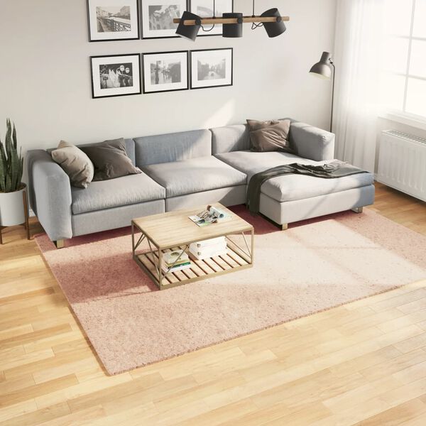 vidaXL Matto HUARTE lyhytnukkainen ja pest&auml;v&auml; Poskipuna 200x280 cm