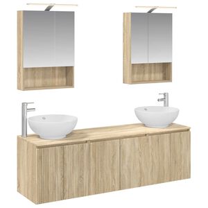 vidaXL Kylpyhuoneen kaappisetti 5 pcs Sonoma-tammi Tekninen puu