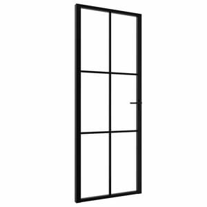 vidaXL Sis&auml;ovi ESG-lasi ja alumiini 76x201,5 cm musta