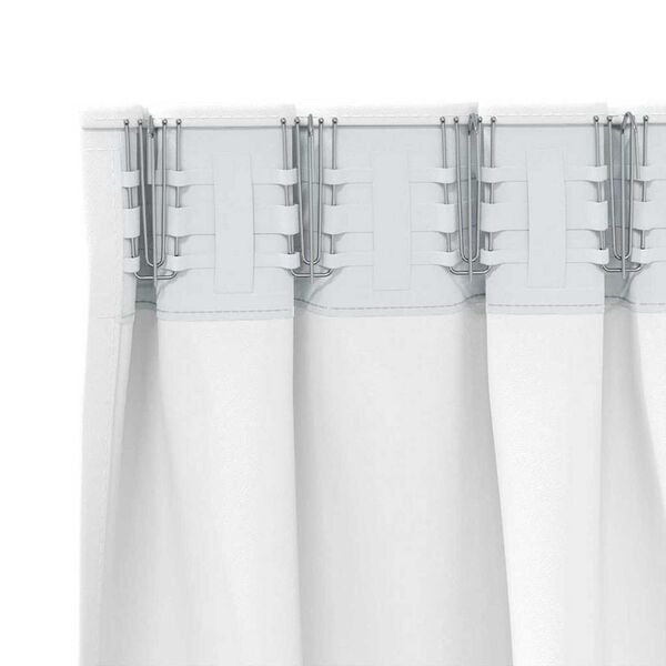 vidaXL Piment&auml;v&auml; verho renkailla 2 pcs Puhdas valkoinen 245 x 140 cm