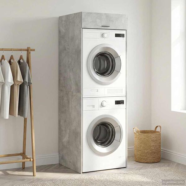 vidaXL Pyykinpesukonekaappi Betoni 67,5 x 68 x 200 cm Tekninen puu