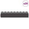vidaXL Nurmikonreunukset 20 pcs Musta 103 x 0,05 x 22 cm Ter&auml;s