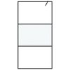 vidaXL Walk-in suihkusein&auml;ke musta 100x195 cm puolihuurrettu ESG-lasi
