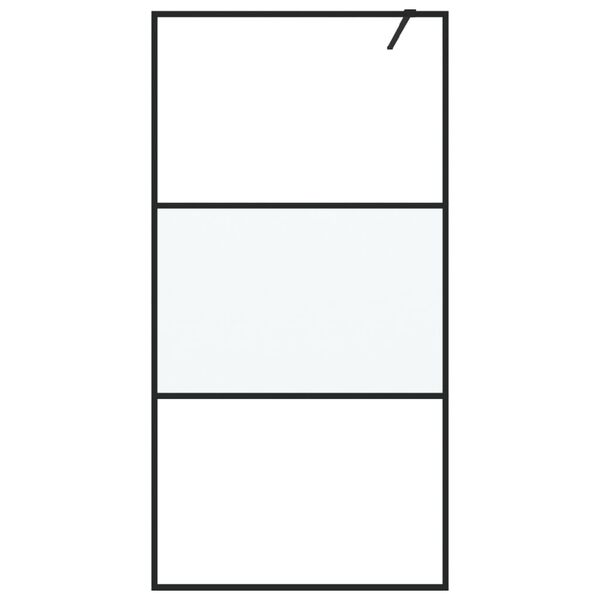 vidaXL Walk-in suihkusein&auml;ke musta 100x195 cm puolihuurrettu ESG-lasi