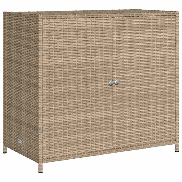 vidaXL Puutarhan s&auml;ilytyskaappi beige 83x45x76 cm polyrottinki