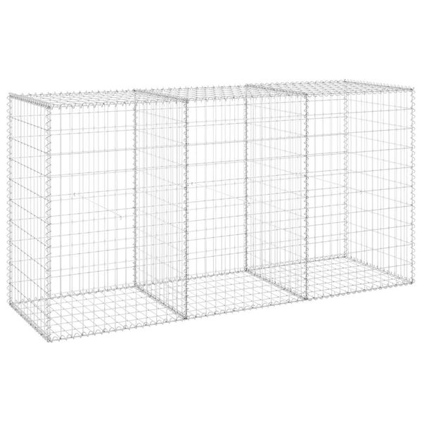 vidaXL Gabion-kivikori kansilla galvanoitu ter&auml;s 200x60x100 cm