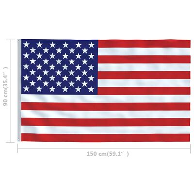 vidaXL Yhdysvaltojen lippu ja tanko alumiini 4 m