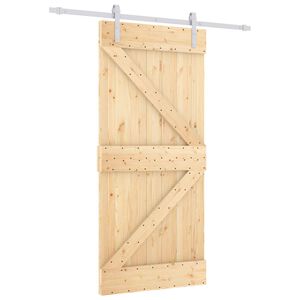 vidaXL Liukuovi 90 x 210 cm T&auml;ysi m&auml;nty Luonnollinen ja valkoinen