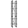 vidaXL 5-tasoinen kirjahylly betoninharmaa 40x30x175 cm tekninen puu