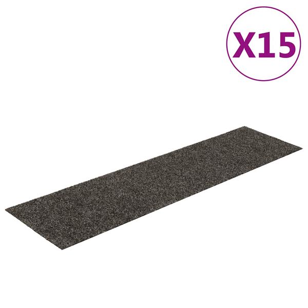 vidaXL Porrasmatot itseliimautuvat 15 kpl 76x20 cm antrasiitti suorakaiteen muotoinen