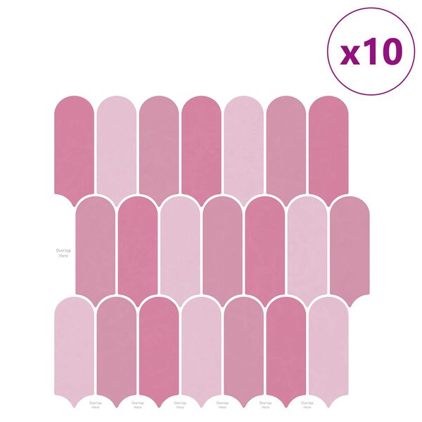 vidaXL Koristeelliset tarrat 10 pcs Pinkki 30 x 30 x 0,8 cm
