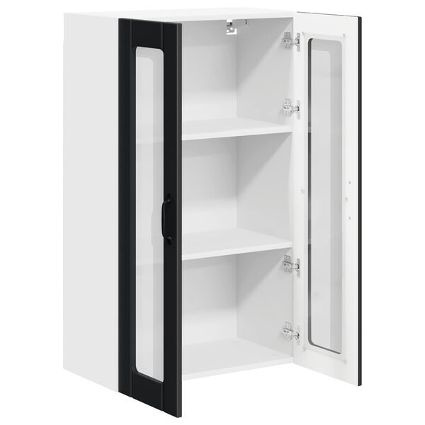 vidaXL Keitti&ouml;n sein&auml;kaappi ovella Musta 60 x 31 x 100 cm Tekninen puu