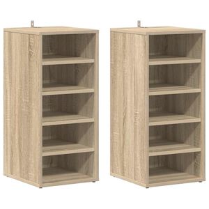 vidaXL Kenk&auml;kaapit 2 kpl Sonoma-tammi 31,5x35x70 cm tekninen puu