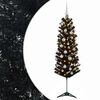 vidaXL Kapea tekokuusi joulupalloilla 150 cm 150 LEDi&auml;