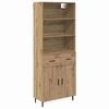 vidaXL Korkea kaappi 2 kpl Artisan tammi 69,5 x 32,5 x 180 cm
