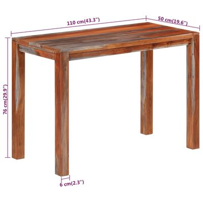 vidaXL Ruokapöytä 110x50x76 cm täysi akaasiapuu
