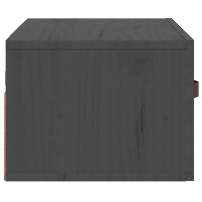vidaXL Seinäkiinnitettävä yöpöytä harmaa 40x29,5x22 cm