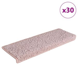 vidaXL Porrasmatot 30 kpl 65x21x4 cm valkoinen ja vaaleanpunainen suorakaiteen muotoinen reuna