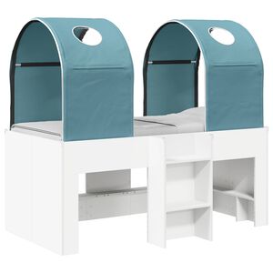 vidaXL S&auml;nky tunnelilla 4 pcs Valkoinen ja vaaleansininen Tekninen puu