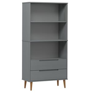 vidaXL Kirjahylly MOLDE harmaa 85x35x170,5 cm t&auml;ysi m&auml;nty