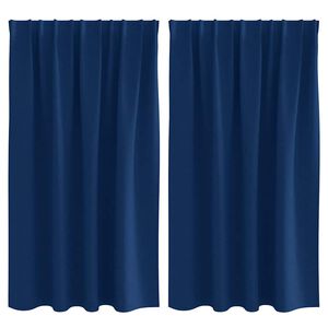 vidaXL Piment&auml;v&auml; verho renkailla 2 kpl Tumma Sininen 140 x 140 cm