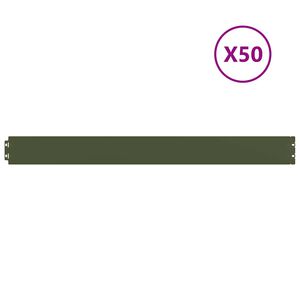 vidaXL Nurmikon reunalistat 50 kpl oliivinvihre&auml; kylm&auml;valssattu ter&auml;s