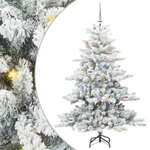 vidaXL Salkomallinen tekoinen joulukuusi Valkoinen 150 cm PVC ja ter&auml;s