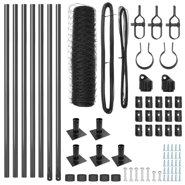 vidaXL Aitalatu Harmaa 10 x 0,4 m (36 mm verkko) Ter&auml;st&auml; ja PVC:t&auml;