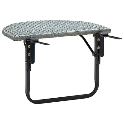 vidaXL Parvekepöytä harmaa 60x60x40 cm polyrottinki