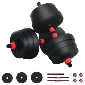 vidaXL 2-in-1 K&auml;sipainosetti 20 kg Musta ja punainen